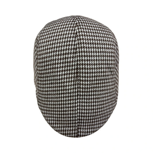 Flat Cap | Brown & White Houndstooth – Brown & White