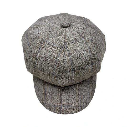 Fashion Hat | Beige Plaid Newsboy Cap – Beige