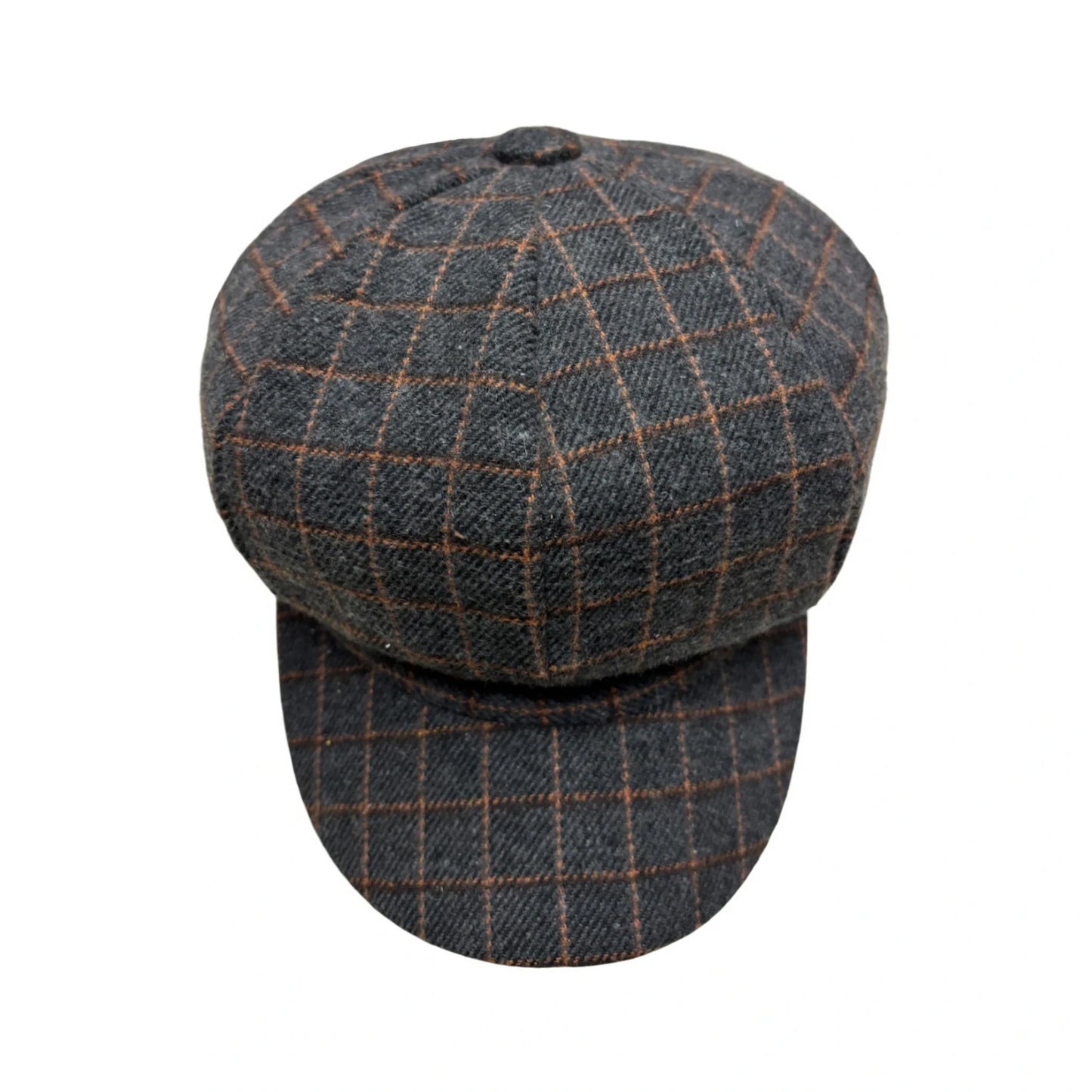 Fashion Hat | Dark Grey Plaid Newsboy Cap – Dark Grey
