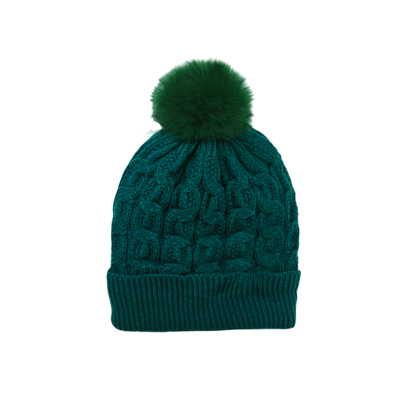 IGO2507446 Classic Cable Knit Basic Bobble Hat