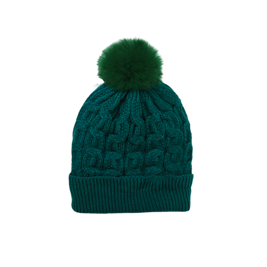 IGO2507446 Classic Cable Knit Basic Bobble Hat