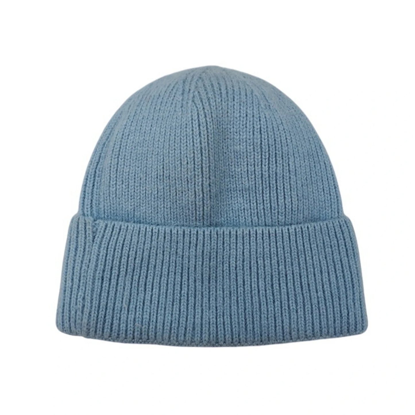 Ski Hat | Ribbed Knit Cuff – Sky Blue