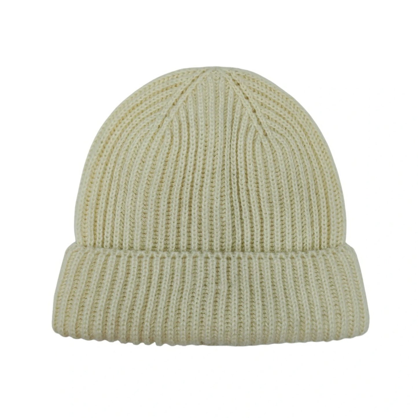 Ski Hat | Ribbed Knit Cuff – Cream