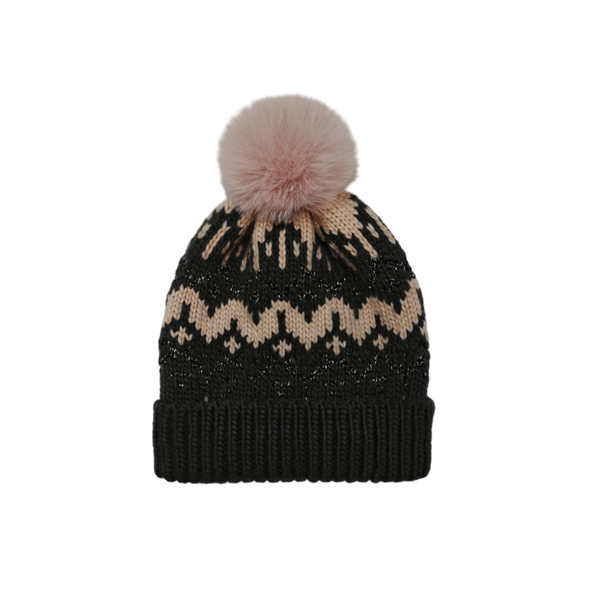 IGO2507462 Geometric Jacquard Fashion Bobble Hat