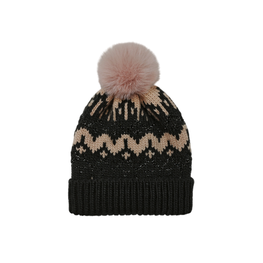 IGO2507462 Geometric Jacquard Fashion Bobble Hat