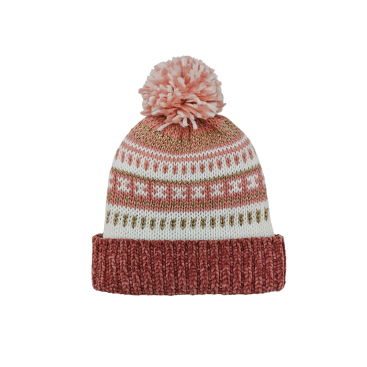 IGO2507467 Ethnic Jacquard Fashion Bobble Hat