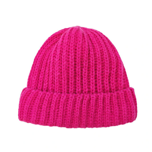 Ski Hat | Chunky Ribbed Texture – Hot Pink