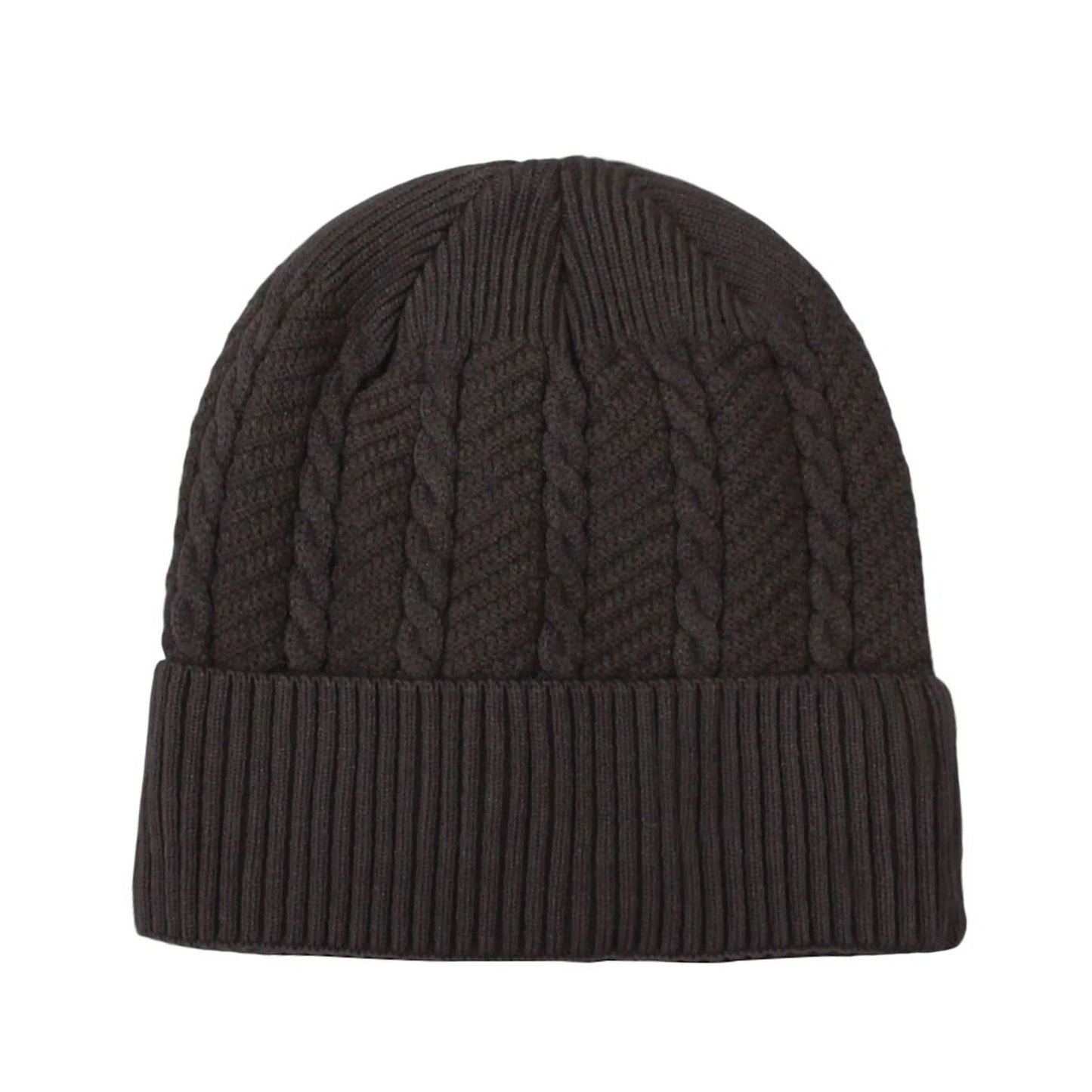 Ski Hat | Cable Knit Design – Dark Brown
