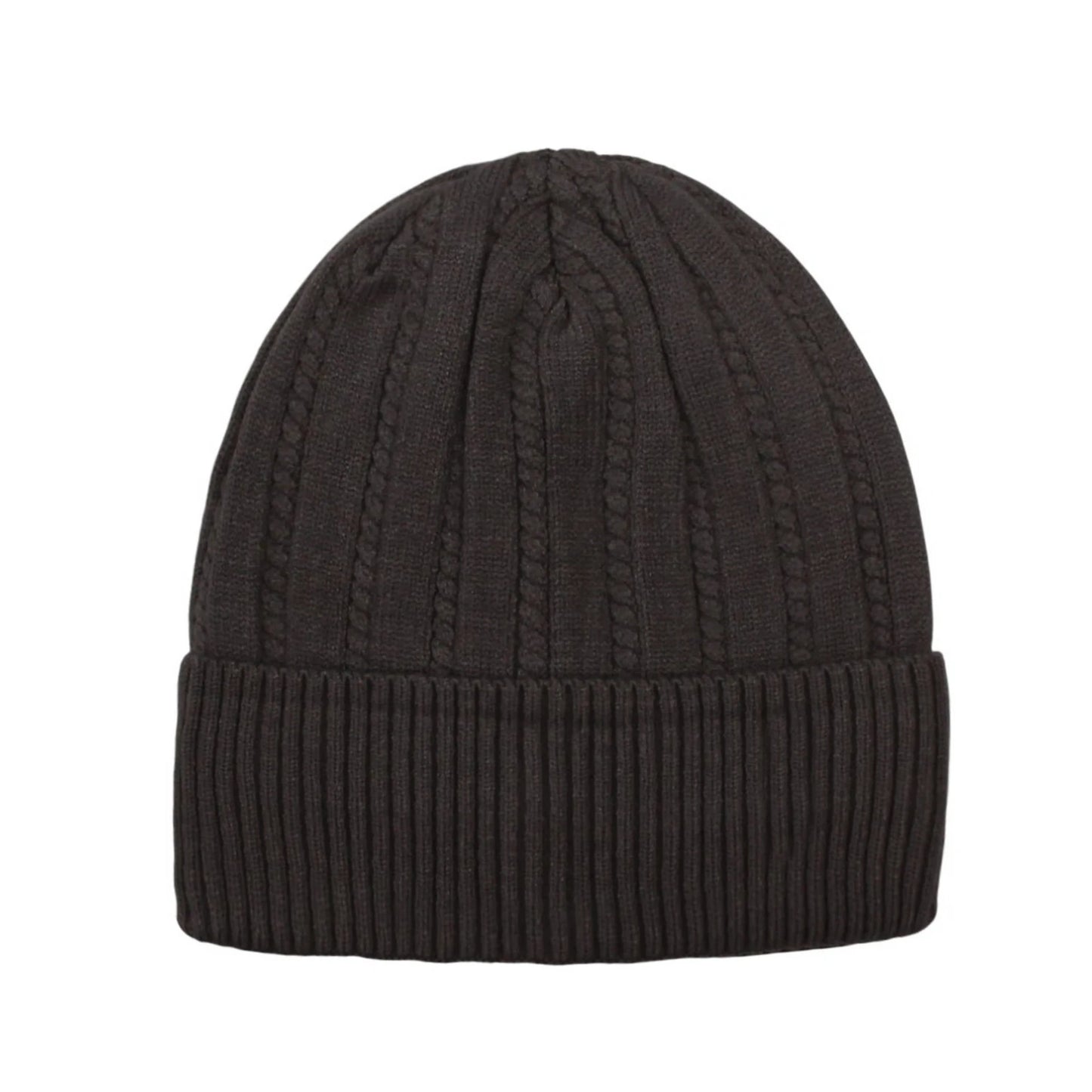 Ski Hat | Cable Rib Texture – Dark Brown