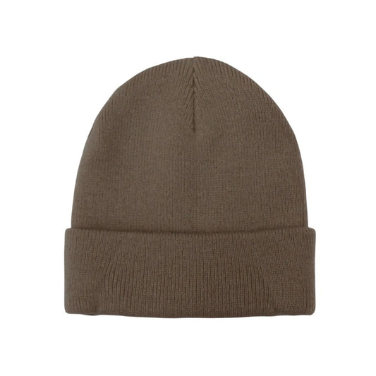 Ski Hat | Kids Solid Minimal Design – Light Brown