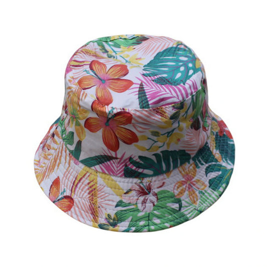 Patterned Bucket Hat | Tropical Floral Print – Multicolour