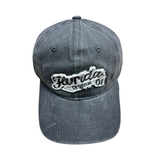 Baseball Cap | Vintage Washed & Distressed Patch Embroidery – Grey