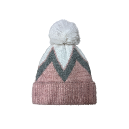 IGO2507497 Color Block Jacquard Fashion Bobble Hat