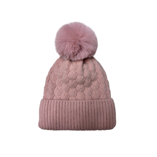 IGO2507499  Cable Knit Basic Bobble Hat