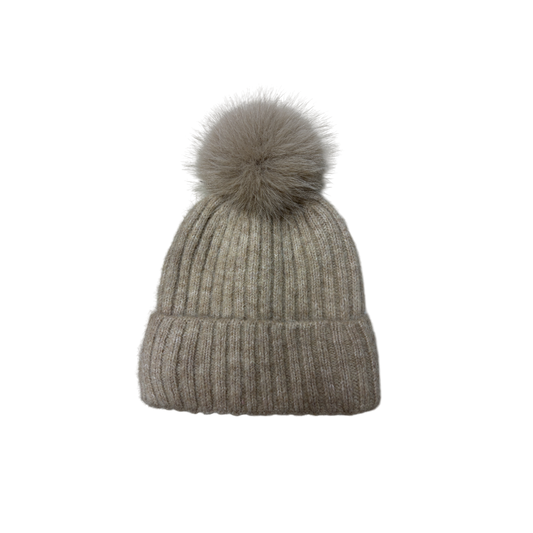 IGO2507500 Ribbed Knit Basic Bobble Hat