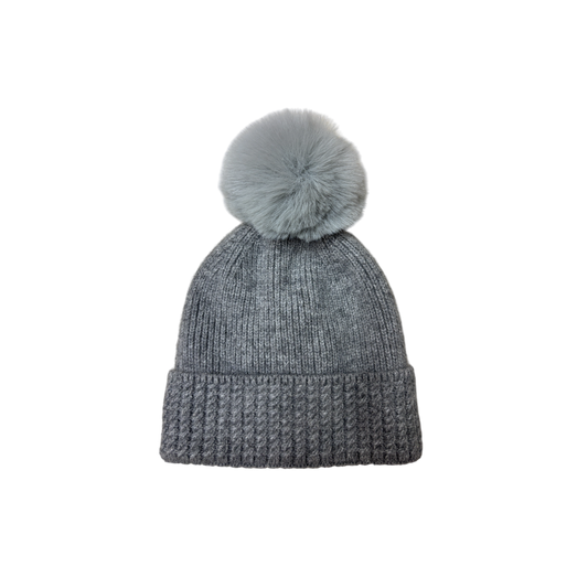 IGO2507507 Dual Texture Basic Bobble Hat