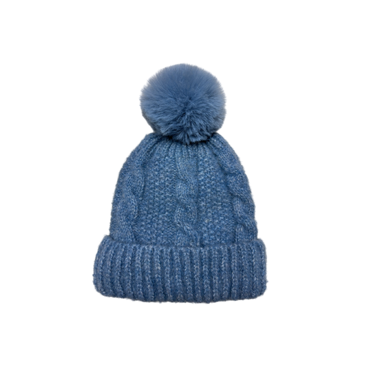 IGO2507510 Cable Knit Basic Bobble Hat