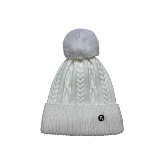 IGO2507511 Letter Logo Cable Knit Fashion Bobble Hat