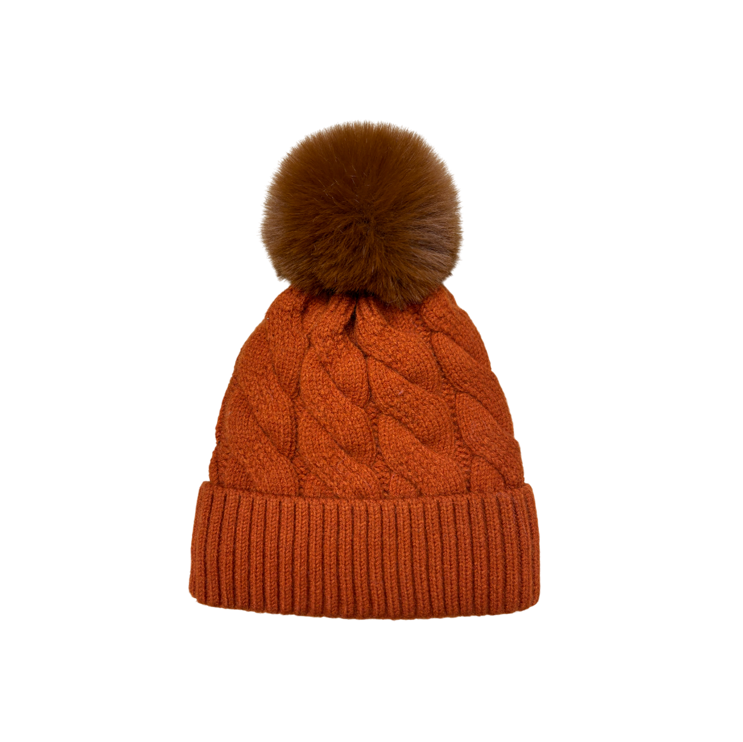 IGO2507514 Cable Knit Basic Bobble Hat