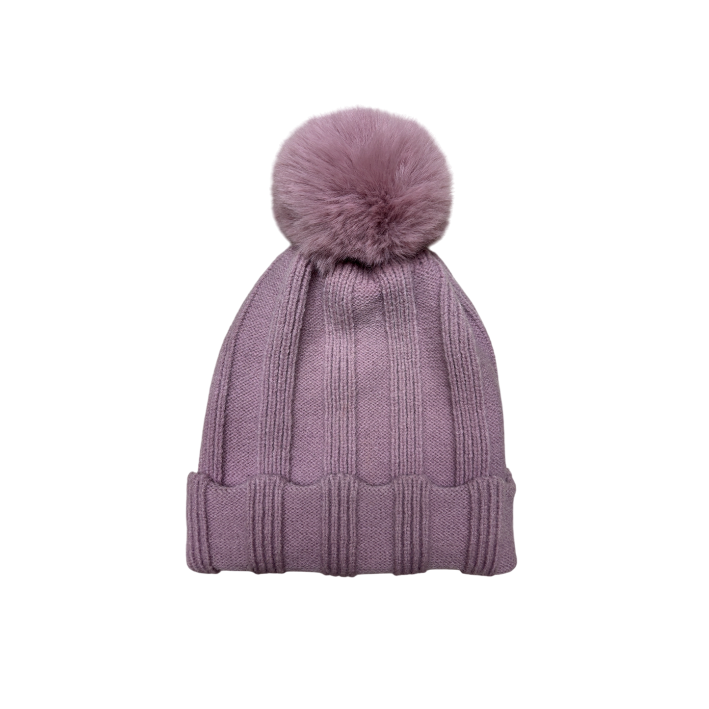 IGO2507515 Ribbed Texture Basic Bobble Hat