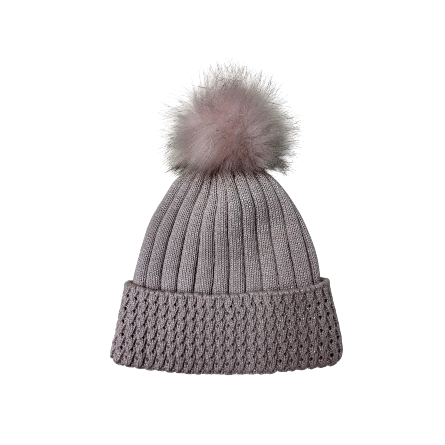IGO2507522 Openwork Texture Basic Bobble Hat