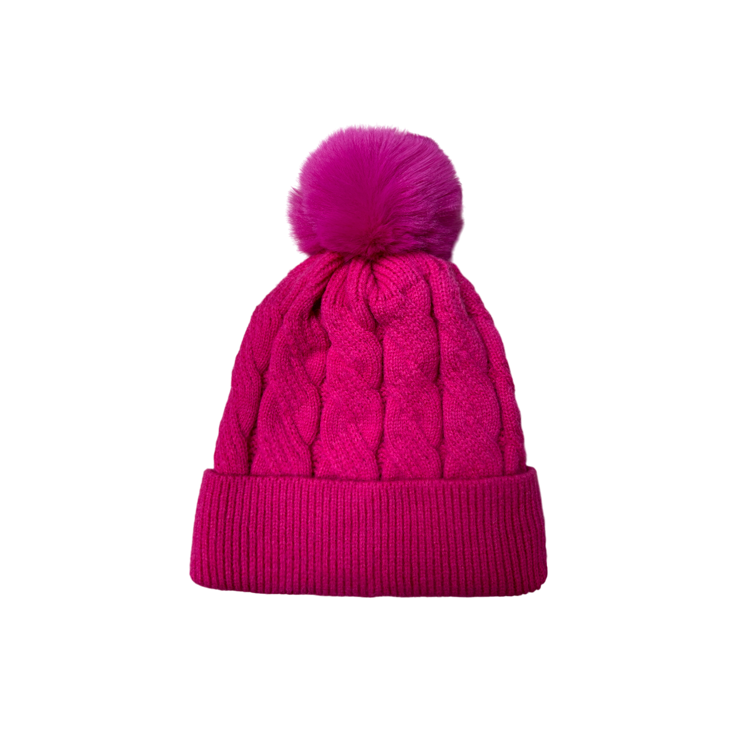 IGO2507529  Cable Knit Basic Bobble Hat