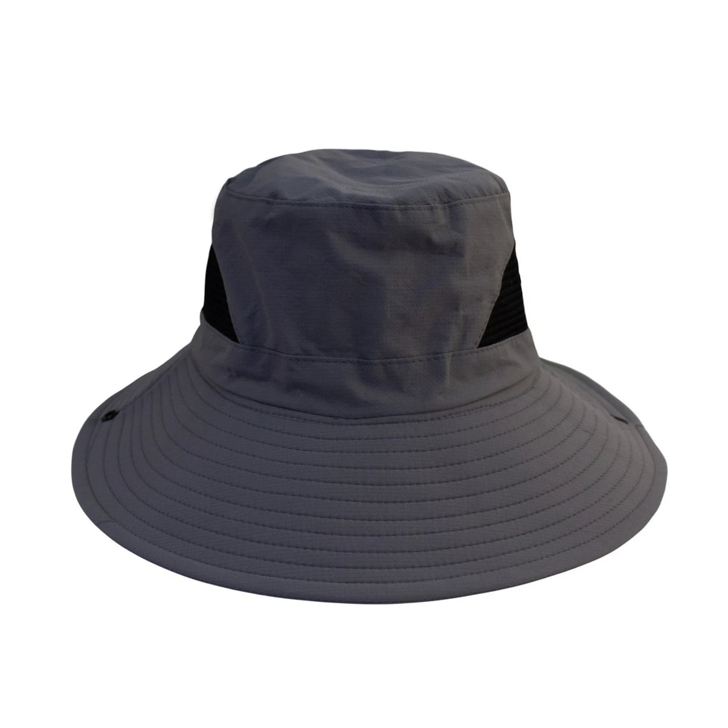Aussie Hat | Ventilated Panels with Snap Button Brim – Grey