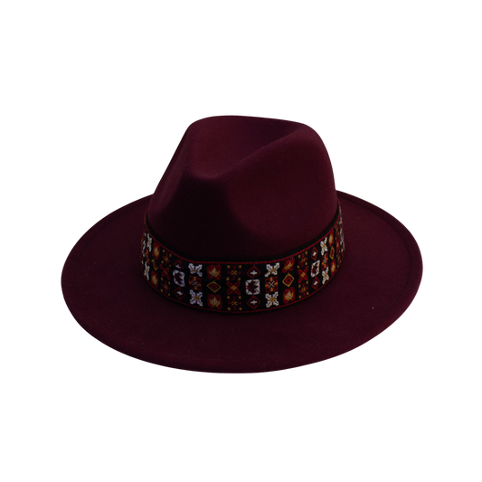 IGO2507537 Floral - Belted Fedora Hat