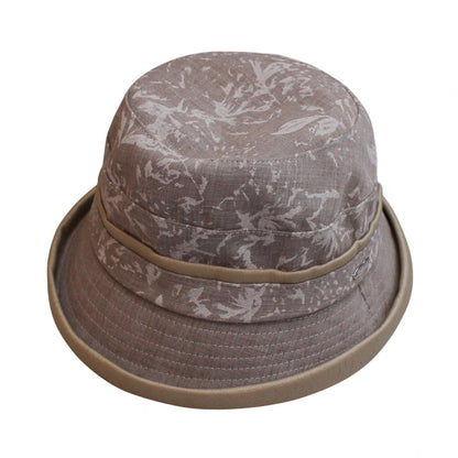 Cotton Hat | Abstract Marble Texture with Contrast Trim & Metal Logo – Brown