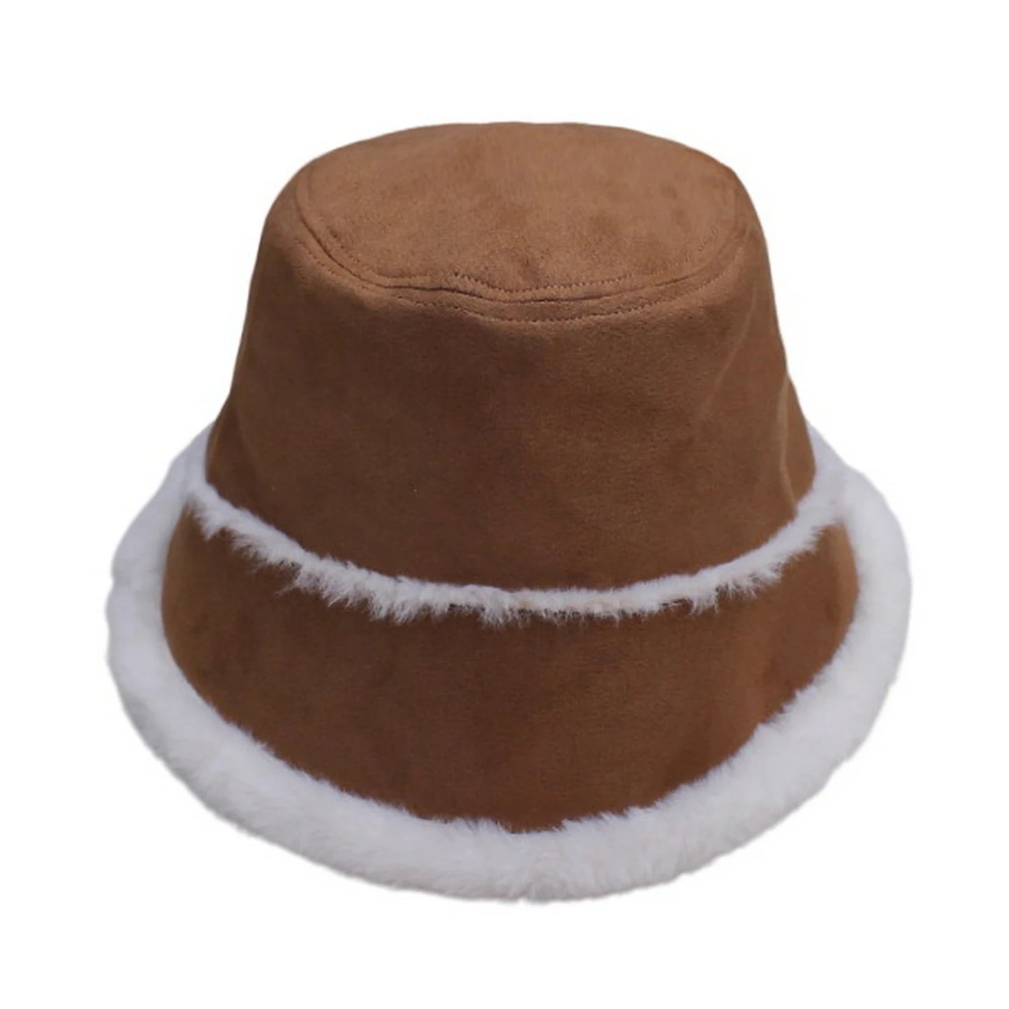 Fashion Hat | Faux Fur Trim – Chestnut Brown