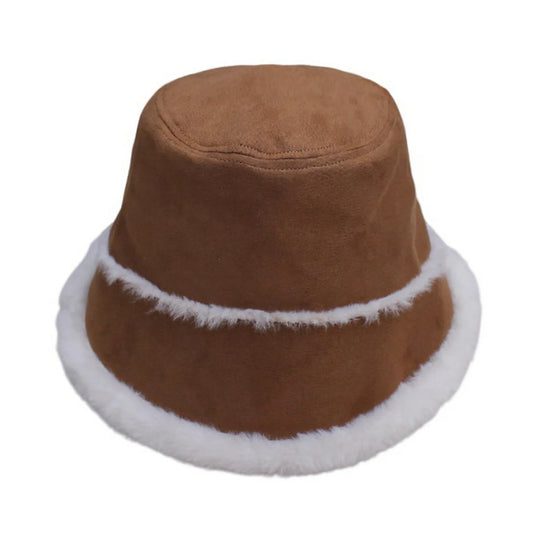Fashion Hat | Faux Fur Trim – Chestnut Brown