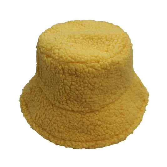 Fashion Hat | Unisex Teddy Fleece Bucket Hat – Yellow