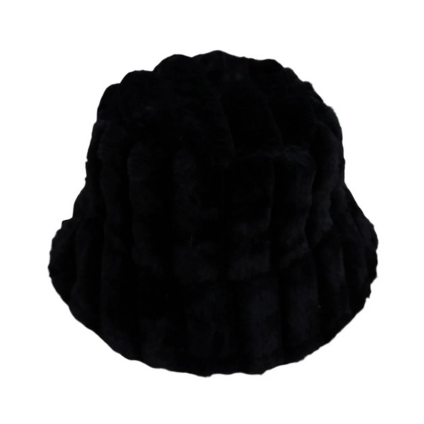 Fashion Hat | Quilted Faux Fur Design – Black