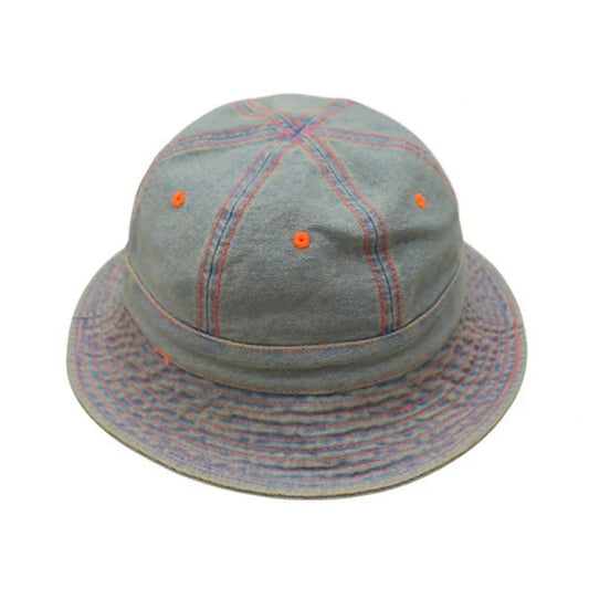 Bucket Hat | Denim Contrast Stitch – Light Blue