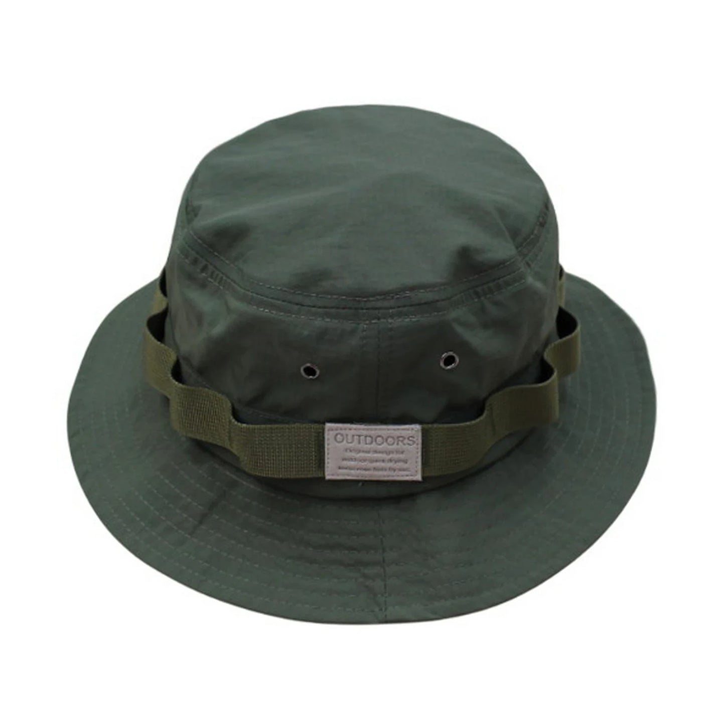Aussie Hat | Wide-Brim Sun Hat with Webbing Band & Label – Army Green