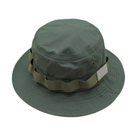 Aussie Hat | Wide-Brim Sun Hat with Webbing Band & Label – Army Green