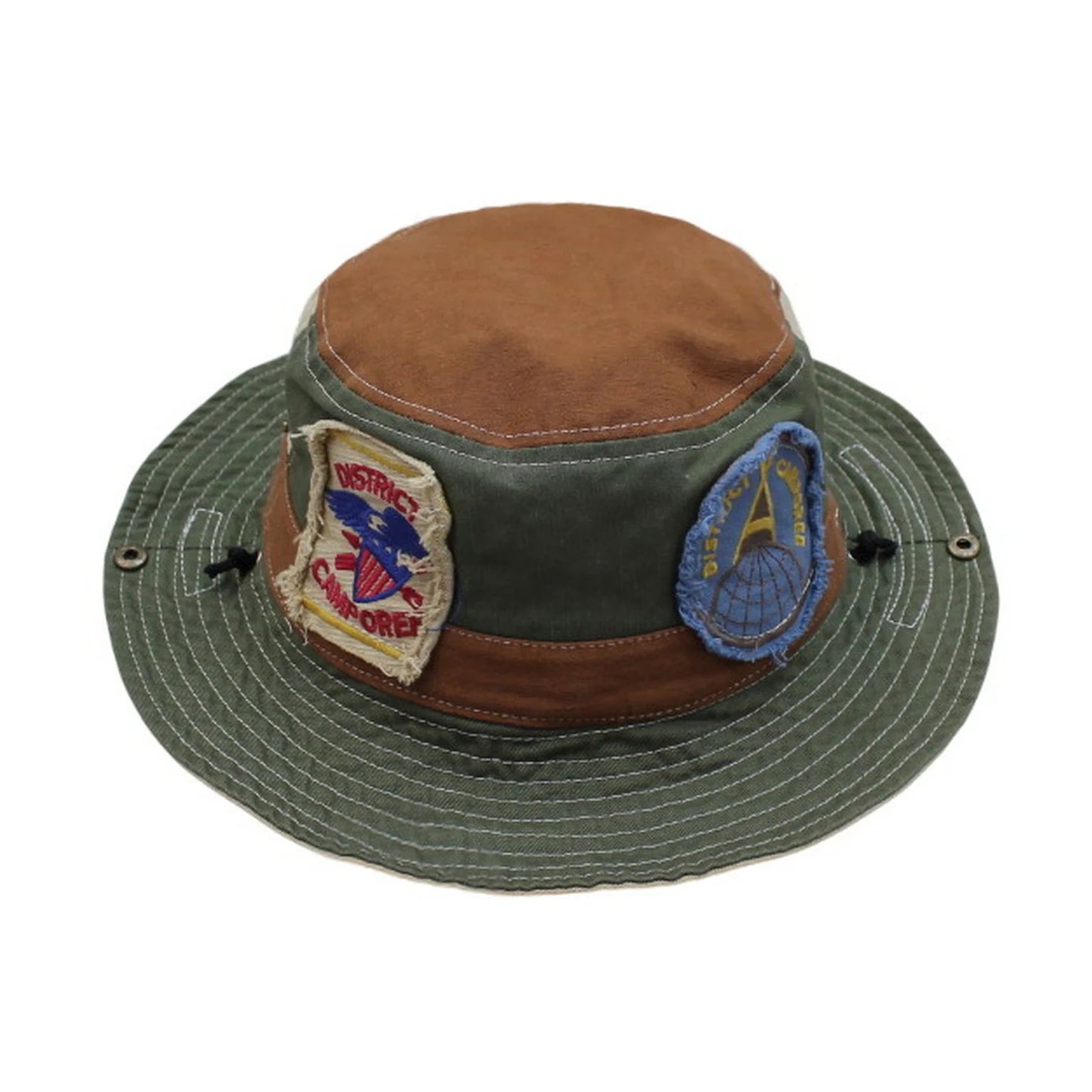 Aussie Hat | Vintage Patchwork Wide-Brim – Green
