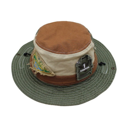 Aussie Hat | Vintage Patchwork Wide-Brim – Green