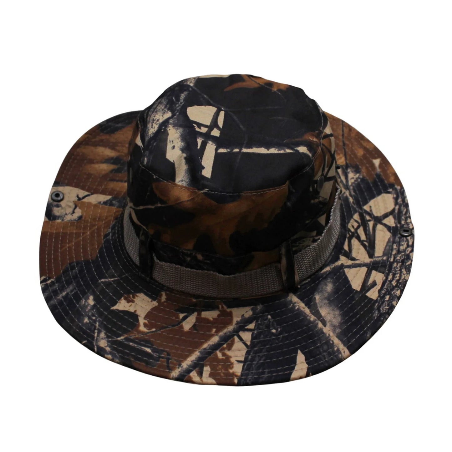 Camo Hat | Convertible Wide-Brim Leaf Camouflage – Brown