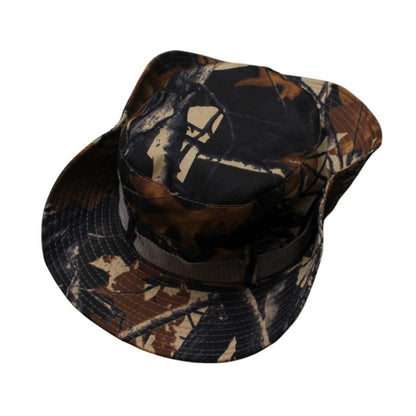 Camo Hat | Convertible Wide-Brim Leaf Camouflage – Brown