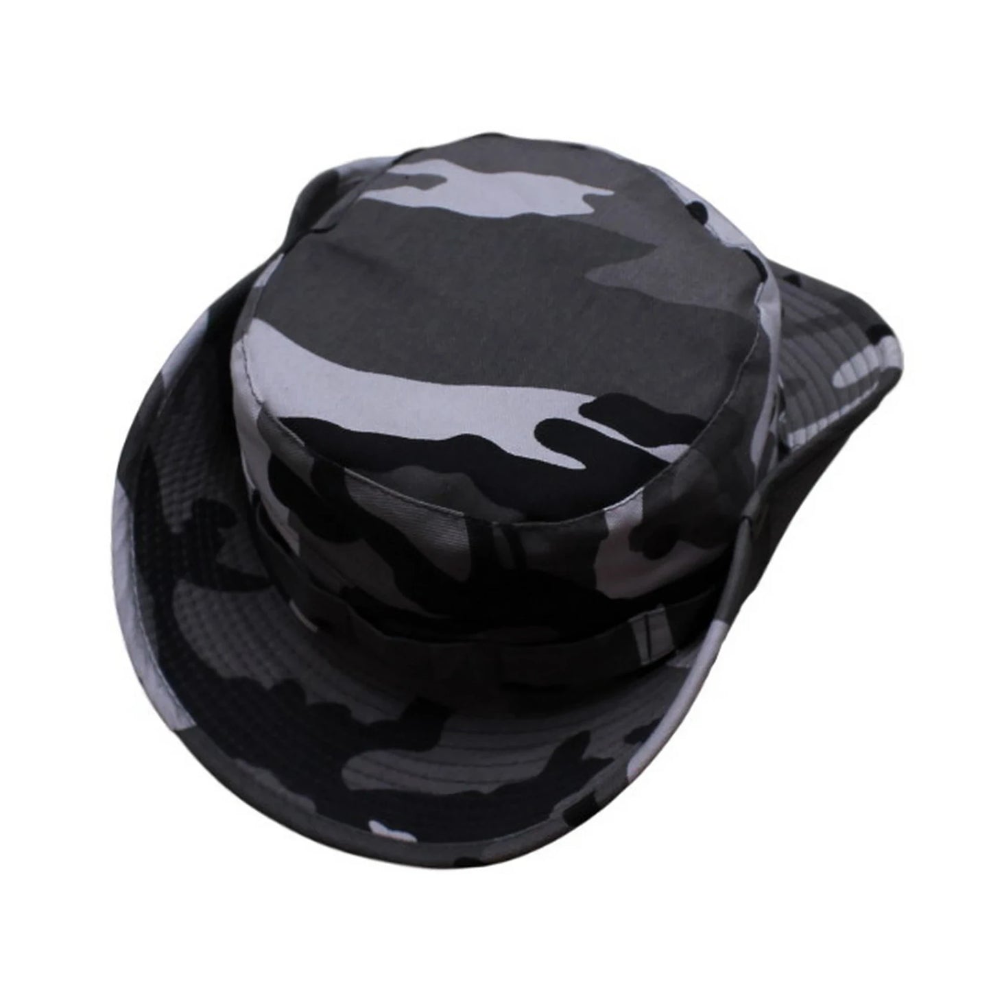 Camo Hat | Convertible Wide-Brim Urban Camouflage with Trim – Grey