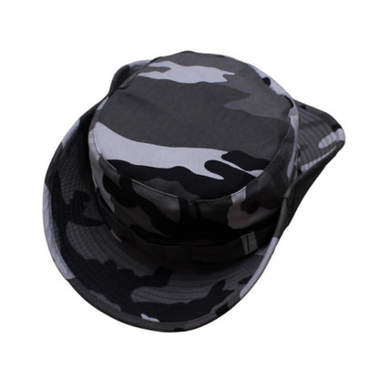 Camo Hat | Convertible Wide-Brim Urban Camouflage with Trim – Grey