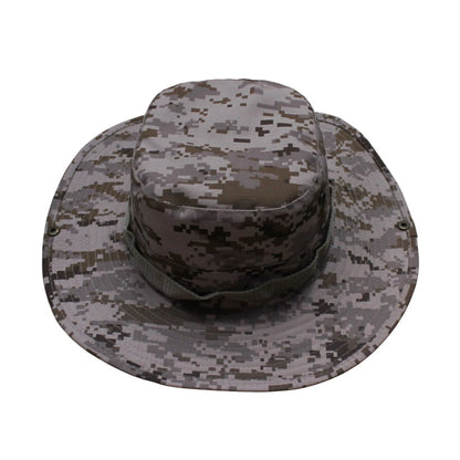 Camo Hat | Convertible Wide-Brim Desert Digital Camo with Green Trim – Grey