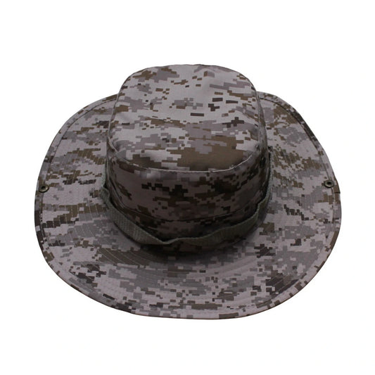 Camo Hat | Convertible Wide-Brim Desert Digital Camo with Green Trim – Grey