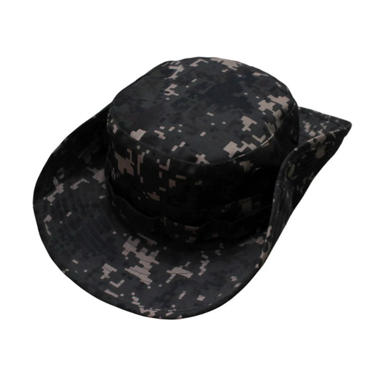 Camo Hat | Convertible Wide-Brim Digital Camo with Braided Trim – Green
