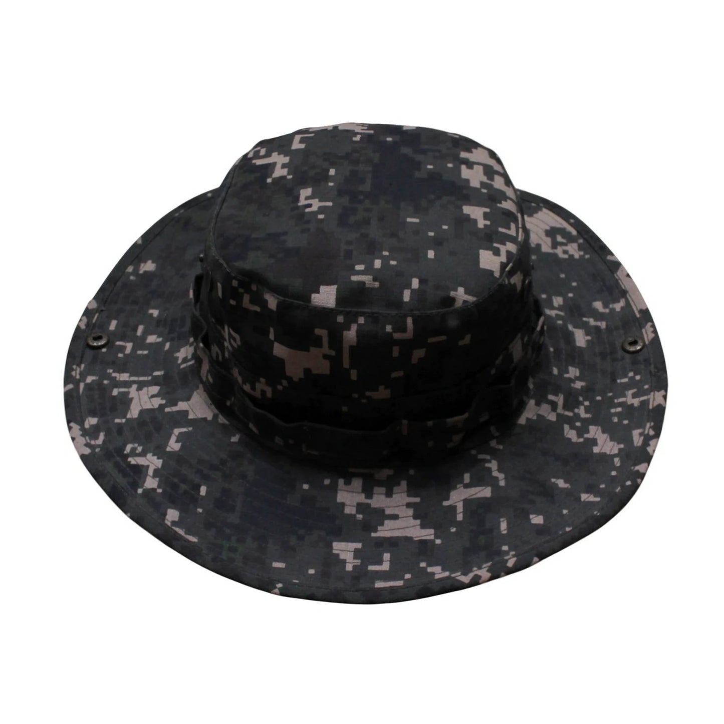 Camo Hat | Convertible Wide-Brim Digital Camo with Braided Trim – Green