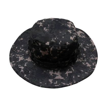 Camo Hat | Convertible Wide-Brim Digital Camo with Braided Trim – Green