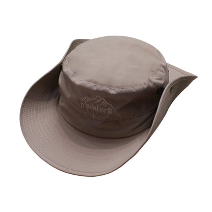Aussie Hat | Convertible Wide-Brim with Embroidered Logo & Wind Cord – Khaki