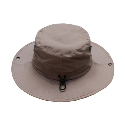 Aussie Hat | Convertible Wide-Brim with Embroidered Logo & Wind Cord – Khaki
