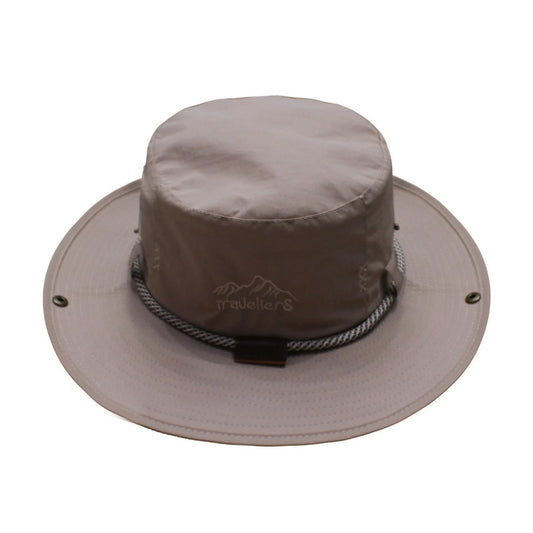 Aussie Hat | Wide-Brim Convertible with Embroidered Logo & Rope Trim – Khaki